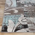 thumbnail image 2 of BNM Floral Damask Indoor Area Rug, 8' x 10', Brown-Turquoise, 2 of 6