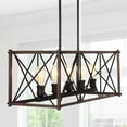 thumbnail image 2 of JONATHAN Y Ferme 30" 5-Light Adjustable Iron Farmhouse Industrial LED Dimmable Pendant, Oil Rubbed Bronze, 2 of 8