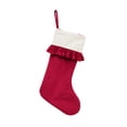 thumbnail image 3 of Yhmxh Ruffled Cuff Christmas Stocking, Large Soft Xmas Hanging Stocking with Hanging Loops, Farmhouse Rustic Holiday Decor Stocking for Fireplace Xmas Tree Ornament Party Decorations, 3 of 5