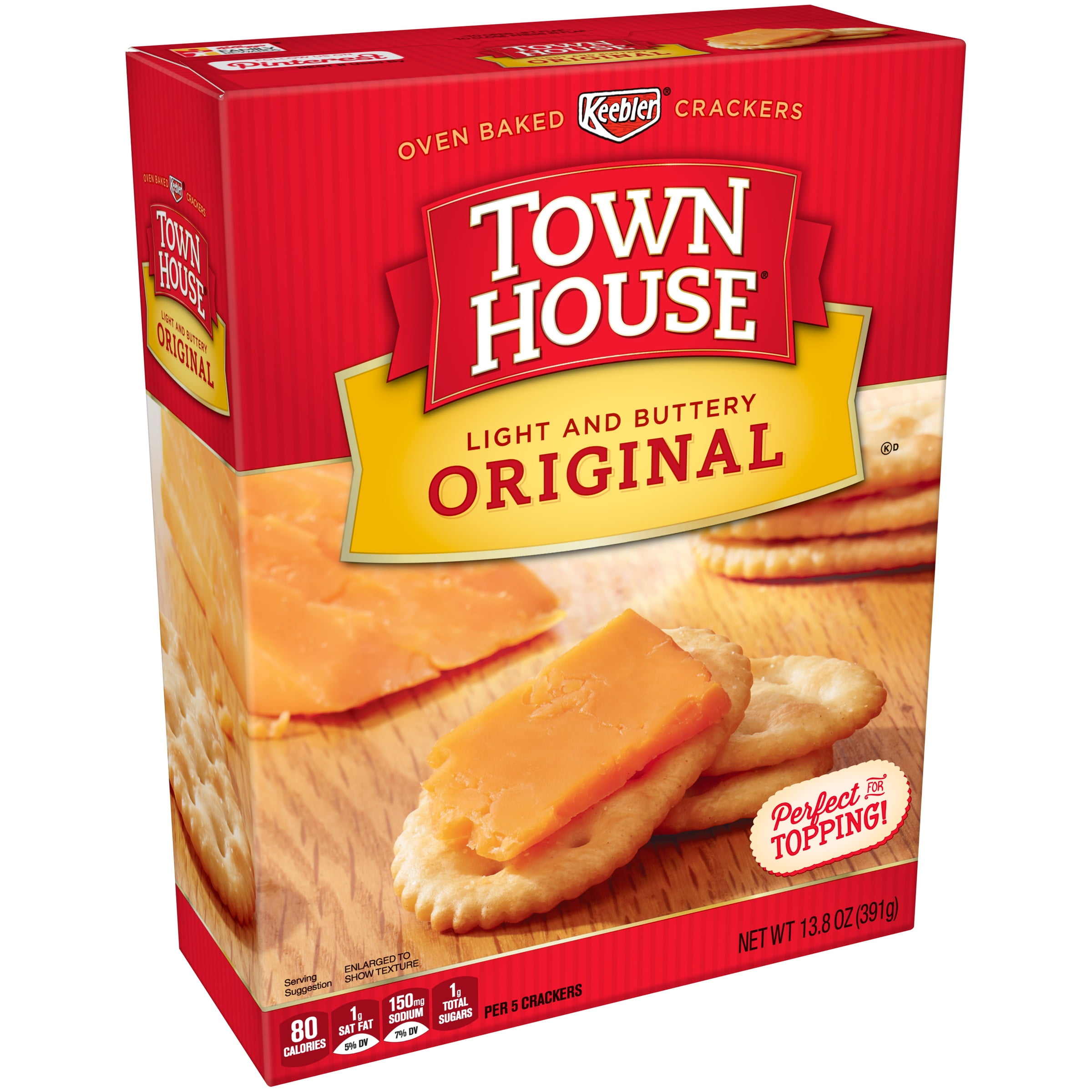 Keebler Town House Light and Buttery Original Oven Baked Crackers, 13.8