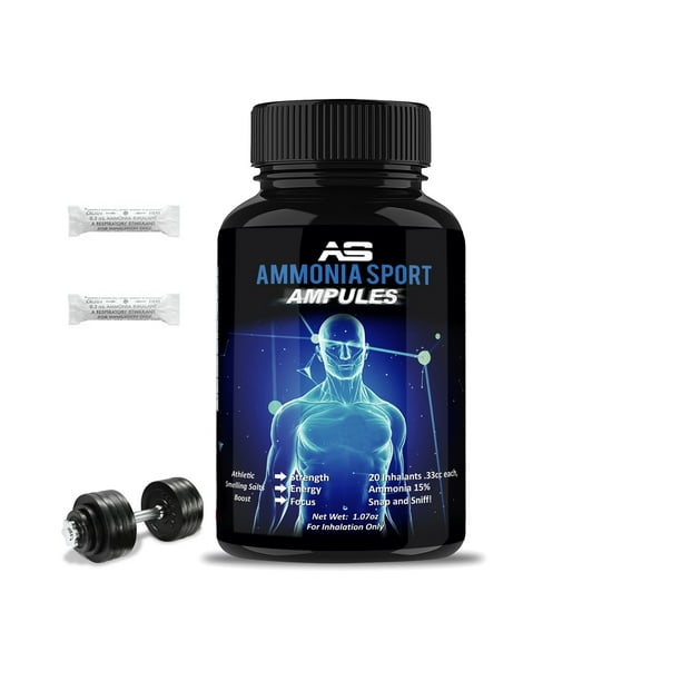 Ammoniasport Athletic Smelling Salts Ampules 20 Ammonia Inhalant Smelling Salt Ammonia Inhalants Walmart Com Walmart Com