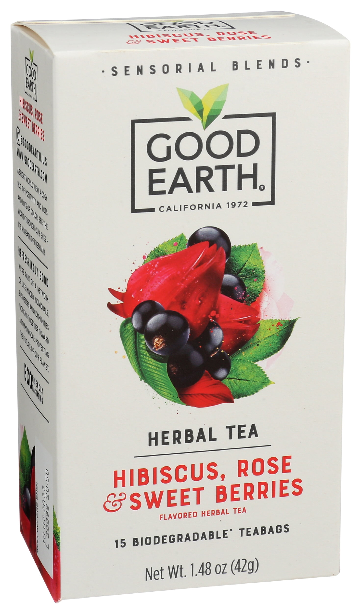 Pack of 5, Good Earth Hibiscus, Rose & Sweet Berries Tea, 1.48 oz​