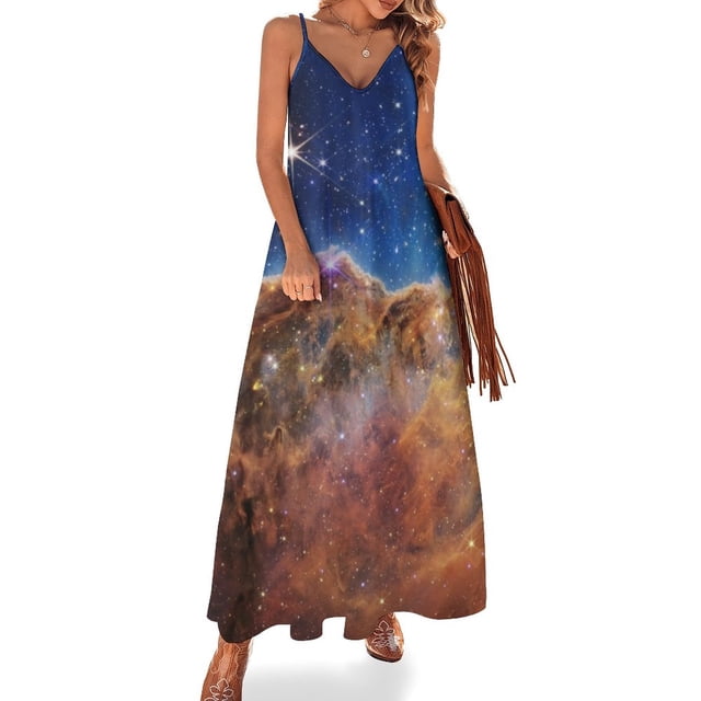 Vestido sin mangas de la nebulosa Carina de los acantilados del telescopio espacial James Webb, vestidos de fiesta para mujer, vestidos largos de verano para mujer