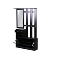 thumbnail image 5 of Smuxee 3-in-1 Hall Tree with Coat Hook and Entryway Bench,Shoe Cabinet Coat Rack with Mirror,Black, 5 of 7