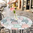 thumbnail image 6 of Cartoon Cat Round Tablecloth for 45-54 Inch Tables, Fitted Table Cover with Elastic Edge, Funny Cute Colorful Animal Pet Waterproof Outdoor Table Cloth Protector for Patio Garden Dinner Picnic, 6 of 9