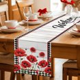 thumbnail image 2 of Table Runners 90 Inches Long Dress Scarves, Red Poppy Welcome Farmhouse Coffee/Dining/Kitchen Table Decor Table Runner for Living Room, Floral Black Buffalo Plaid Wooden 13x90 Inch, 2 of 3