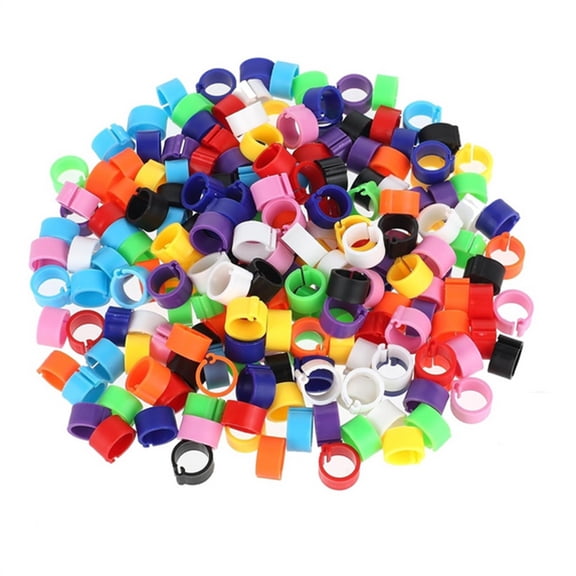GJX 200 Pcs 8mm Plastic Leg Bands for Quail, Chicks, Pigeons