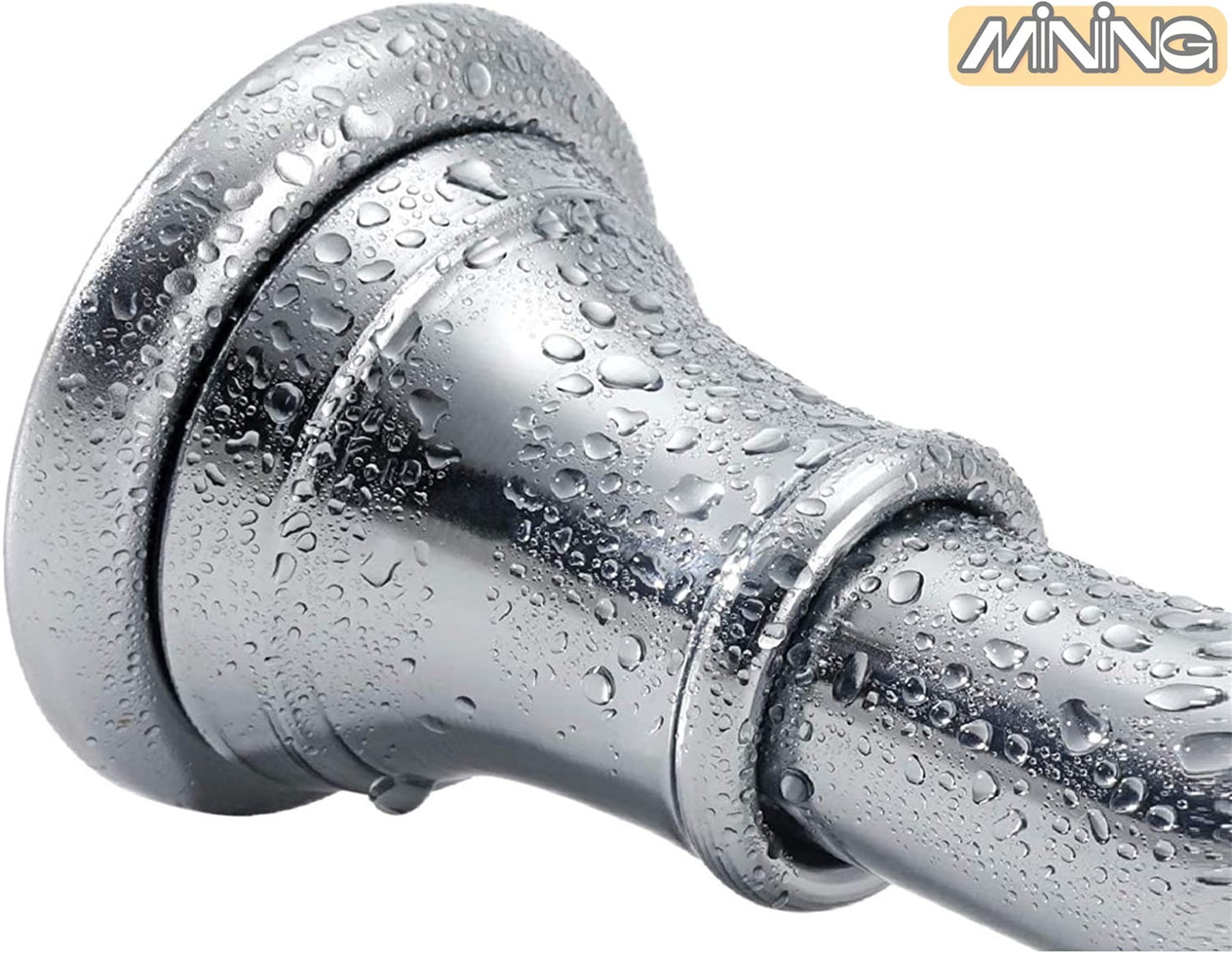 Chrome plated shower curtain rod, non drilling, never rusting shower