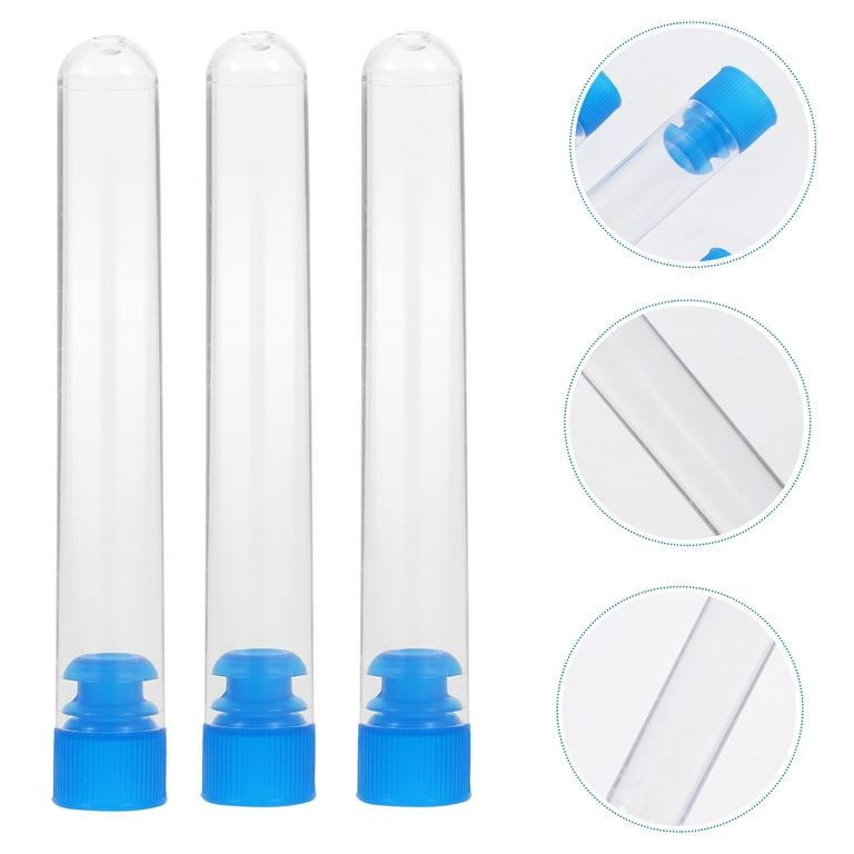 50pcs Plastic Sample Test Tubes Tubes with Caps Plastic Clear Test Tube - Walmart.com