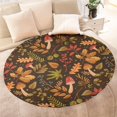 thumbnail image 4 of Autumn Leaves and Fall Mushrooms Pattern Round Blanket,Comfortable Soft Flannel Throw Blanket,All Season,Warm Lightweight Blankets for Sofa Bed Couch Living Room Chair 47"x47", 4 of 5
