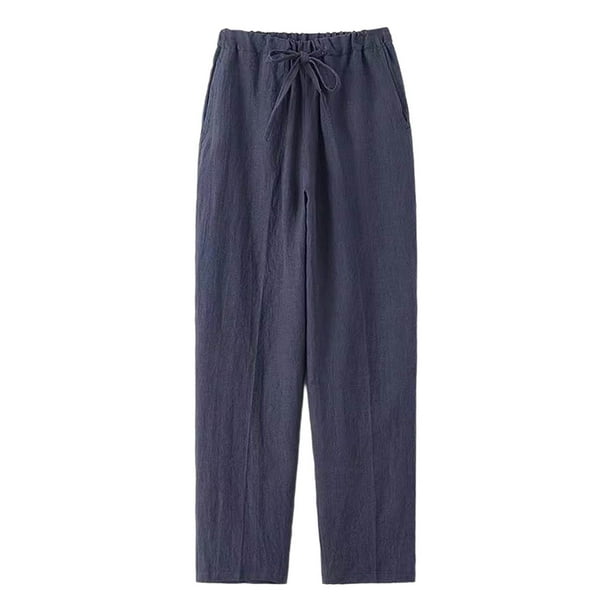 Pantalones rectos casuales para hombre, de longitud completa, de color liso, holgados, de pierna recta, Mna
