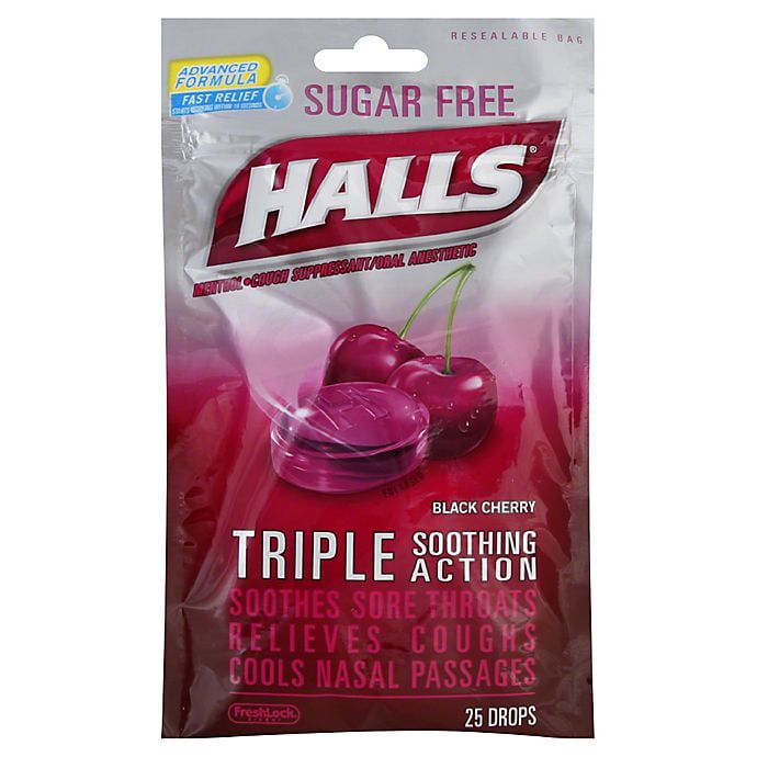 Halls® 25Count SugarFree Cough Drops in Black Cherry