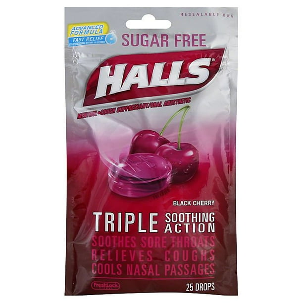 Halls® 25Count SugarFree Cough Drops in Black Cherry
