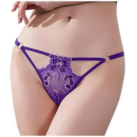 IUJSOY Sexy Underwear for Women Lace Thong Panties Soft Bowknot Nightwear Comfy T Back Lingerie