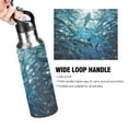 thumbnail image 4 of Water Bottles 20oz Straw Lid Wide Mouth Stainless Steel for School Sport Travel Shark Swimming in Fish Schools, 4 of 9