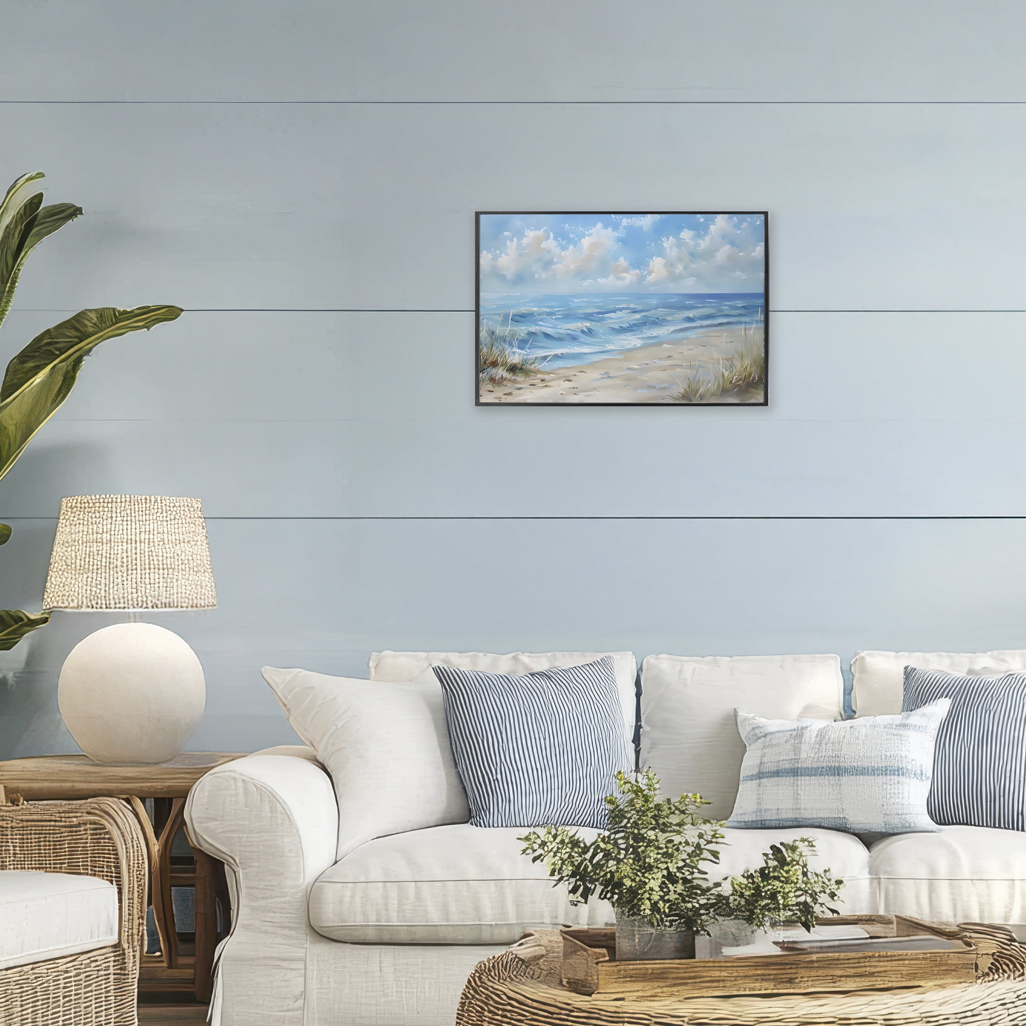 Stupell Industries Coastal Tranquility Horizon Black Framed Giclee Art, design by Creative Studio