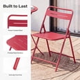 thumbnail image 5 of KAMEROUT 3-Piece Outdoor Bistro Sets with Table and 2 Chairs, Red, 5 of 6