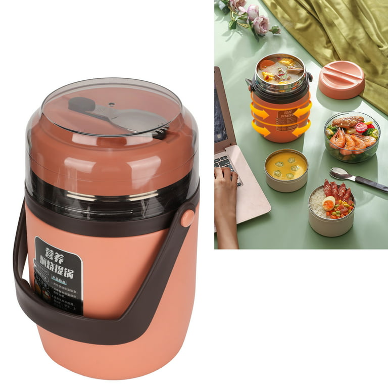2L Adult Warmer Food Container 3-Layer Lunch Box Hot Food Flask Thermos  Vacuum