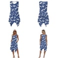 thumbnail image 3 of Whosucclay Blue Sea Waves Print Matchable Couple Hawaiian Men Button Down Aloha Shirt Womens Summer Dresses Sleeveless Tank Dress Casual Loose Fit Holiday Matching Outfit for Men Women, 3XL, 3 of 7