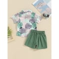 thumbnail image 5 of Elippeo Baby Kids Boys Shorts Set 6 12 18 24 Months 3 4 Years Short Sleeve Leaves Deer Tiger Print Shirt with Shorts Summer Outfit, 5 of 10