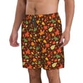 thumbnail image 2 of KLL Autumn Leaves Men's Casual Summer Beach Shorts Hawaiian Shorts with Pockets-Medium, 2 of 5
