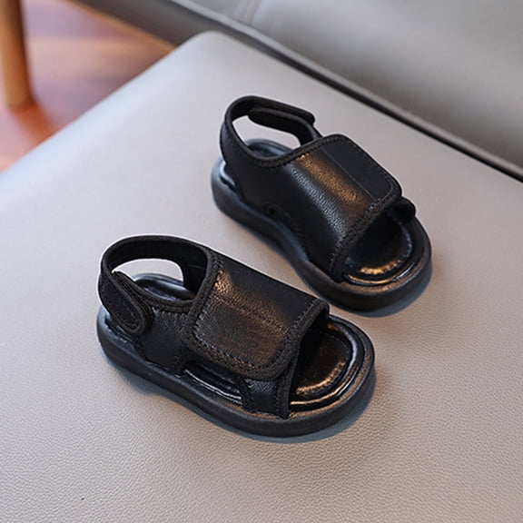Cethrio Boys Comfort Sandals, Lightweight Casual Open Toe Non Slip Kids Summer Shoes Black Size 12(Little Kids)