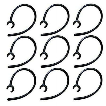 Universal Replacement Ear Hooks for Wireless Bluetooth Earbuds Headset Earhook Clips - Snap-in Spare Clamp Hooks Compatible for Plantronics,Samsung,Motorola,LG, Jabra & Other Headsets, 9 Pack, Black