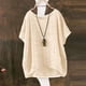 thumbnail image 5 of Craaazy Women Casual Loose Fit Blouse, Solid Color Short Sleeve Cotton Linen Tops, Comfy Round Neck Tunic for Daily Wear Gifts, 5 of 6