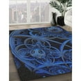 thumbnail image 2 of Ahgly Company Indoor Square Patterned Blue Novelty Area Rugs, 4' Square, 2 of 6