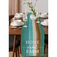 thumbnail image 3 of Table Runner Dresser Scarf 18 x 72 Inch Vintage Teal Brown Wood Grain Country Home Sweet Farm Table Runners Non-Slip Heat Kitchen Dining Table Decor for Indoor Outdoor Home Party Decoration, 3 of 7