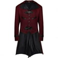 thumbnail image 2 of QATAINLAV Halloween Costume for Men Medieval Steampunk Tailcoat Victorian Gothic Jacket Button Lapel Blazer Tuxedo Coat Solid Color Suit Jacket Hoy Oferta Flash Wine XXL, 2 of 7
