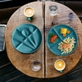 thumbnail image 5 of JeashCHAT Wheat Straw Dinnerware Set, Plastic Divided Plate with Chopsticks, Spoon, Fork - Lightweight Reusable Dinner Plates Dishes for Kitchen Camping, Party Supplies, Green, 5 of 5