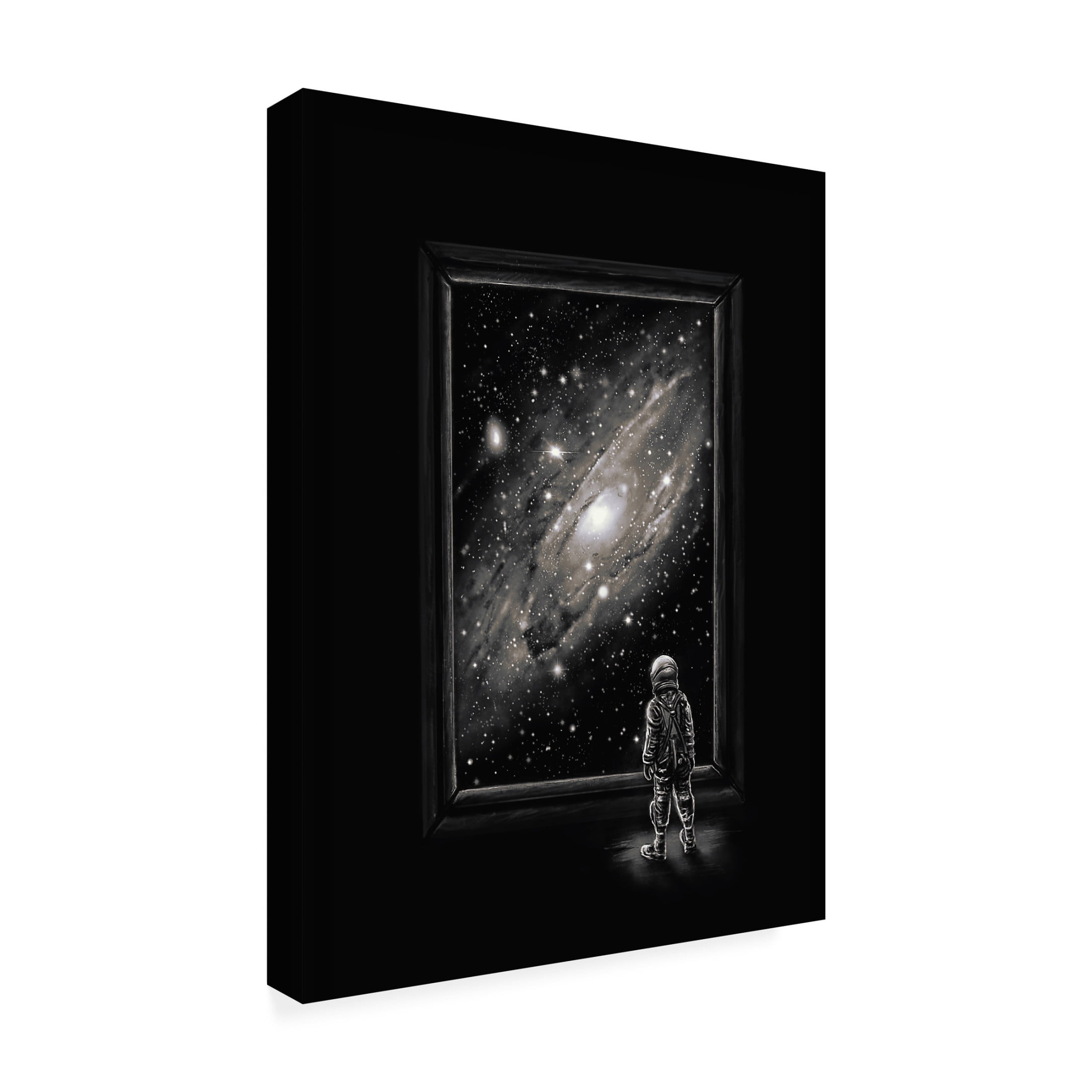 Canvas Wall Art - Francis Minoza 'Looking Through A Masterpiece' Wall Art for Living Room, Bedroom, or Office Décor by Trademark Fine Art - 35 x 47 Inches