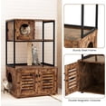 thumbnail image 6 of MIDODO Cat Litter Box Enclosure with Shelves and Door, Hidden Cat Washroom Cabinet Furniture with Scratching Posts,Platform,Elevated Cat Feeding Bow, 6 of 8
