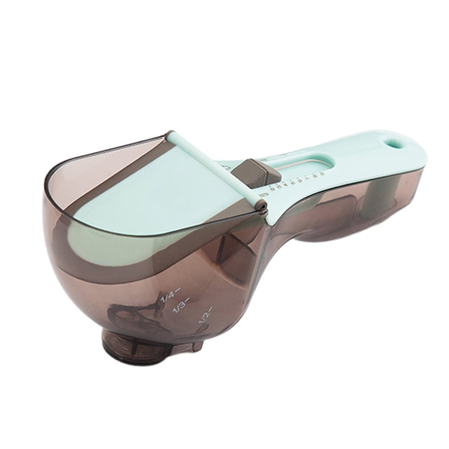Cuchara medidora ajustable para comida de perros y gatos, con escala, de doble extremo y ocho posiciones, para medir la sal.