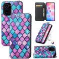 thumbnail image 1 of Compatible With Xiaomi Poco F3 Case Colorful Wallet Card Slot Pu Leather Kickstand Magnetic Rfid Blocking Cover, 1 of 3