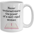 thumbnail image 2 of Never Underestimate A Well Read Woman Mug - Funny Tea Hot Cocoa Coffee Cup - Novelty Birthday Christmas Anniversary Gag Gifts Idea, 2 of 2