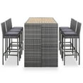 thumbnail image 2 of vidaXL Patio Bar Set 7 Piece Outdoor Bar Table and Chairs Poly Rattan Black, 2 of 15