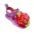 thumbnail image 2 of Rising Star Infant Girls Purple & Pink Flower Sandals Soft Baby Crib Shoes 3-6m, 2 of 2