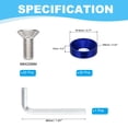 thumbnail image 2 of Uxcell M8 Finish Countersunk Washer Kit, 20 Set Aluminum Alloy Flat Cup Head Screw Gasket, Blue, 2 of 6