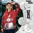 thumbnail image 6 of Uorisanigo Girls Half Zip Cropped Pullover Sweatshirt Long Sleeve Pullover Top Oversized Sweatshirts for Kids Fall Fashion Outfits Clothes Quarter Zip Hoodies - Christmas Snowman Snowflakes, 6 of 7