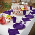 thumbnail image 3 of Exquisite Purple 7" Heavy Duty 350 GSM Plate Disposable Party Plastic Plates - 100 Count, 3 of 3