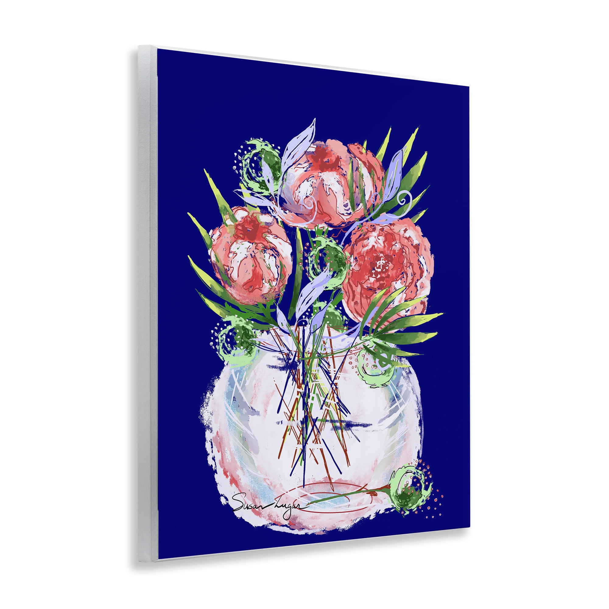 Stupell Industries Florals In Milk Glass Wall Plaque Art, design by Susan Lugar