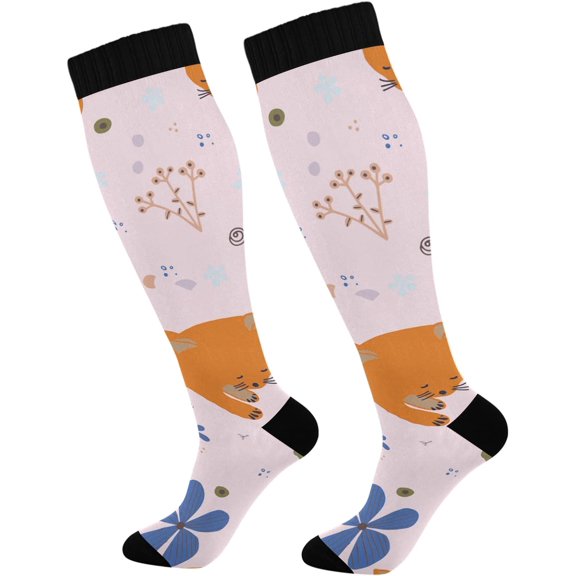 FREEAMG Patterns Of Wine Glasses and Bottles Compression Socks for Women and Men, 1 Pair