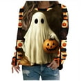 thumbnail image 2 of Craaazy Halloween Sweatshirts For Women Loose Long Sleeve Round Neck Shirts Women's Halloween Printed Pullover Tops Fall Crew Neck Sweatshirt Gifts For Women, 2 of 5