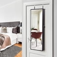 thumbnail image 2 of Zimtown 8 LEDs Mirrored Jewelry Cabinet, Wall Mounted Jewelry Armoire Storage w/2 Drawer and Internal Mirror, Brown, 2 of 8