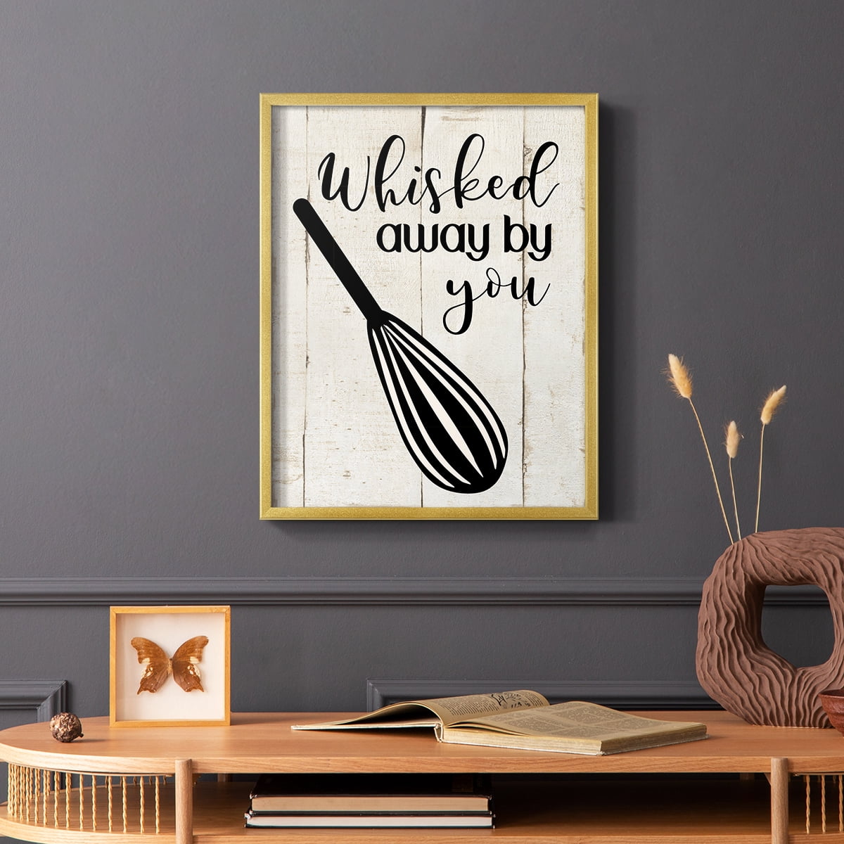 Whisked Away Framed Print in Gold Solid Wood 16 x 20 Framed Print