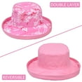 thumbnail image 2 of Sun Blocker Sun Hat for women, Canvas Reversible Bucket Hat, UV Sun Protection UPF 50+, Double Sided Outdoor Safari Travel Beach Golf Cap, Pink Flower, 2 of 6