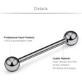thumbnail image 3 of GHSDFBB Grade 23 Titanium Externally Threaded Nipple Bar Barbell Rings Piercing Retainer 14G 16G Sold as a Pair, 3 of 5