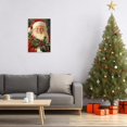 thumbnail image 4 of ZHONGYUTONG Santa Claus Canvas Wall Art Christmas Pictures Wall Decor Vintage Santa Painting for Living Room Bedroom Decor Framed (16.00" x 24.00"), 4 of 5